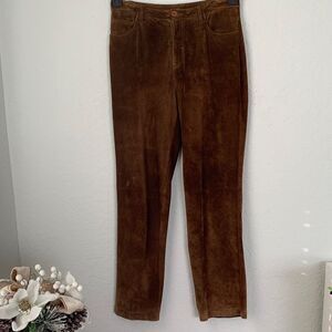 Brandon Thomas Women’s Leather Brown Pants Pockets Size 8
